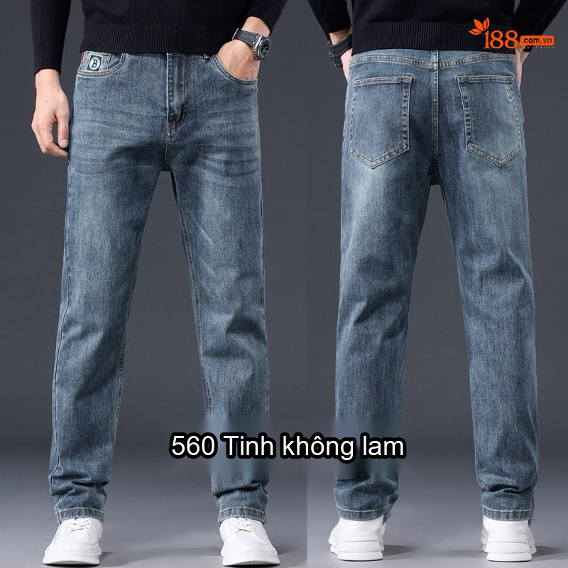 Quần Jean Nam Ống Đứng Dáng Ôm Co Giãn Nhẹ Phong Cách Thời Trang Màu Xanh Dương chi tiết 30
