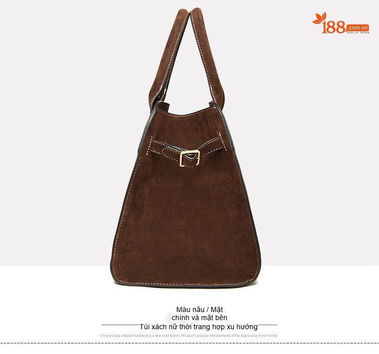 Túi Tote Nữ Da Mờ Phong Cách Retro Châu Âu, Túi Đeo Vai, Túi Xách Tay Công Sở Màu Đỏ, Nâu, Xám, Đen chi tiết 21