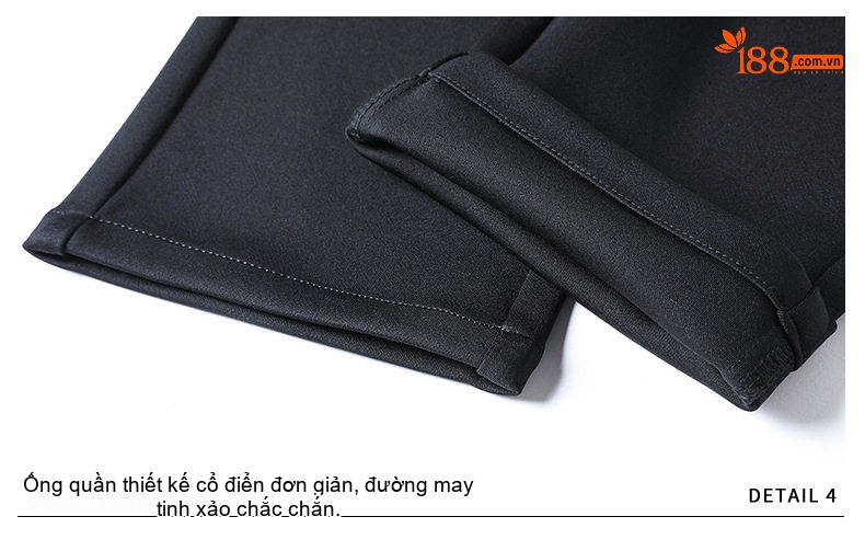 Quần Tây Nam Dáng Suông Công Sở Co Giãn Màu Đen chi tiết 23