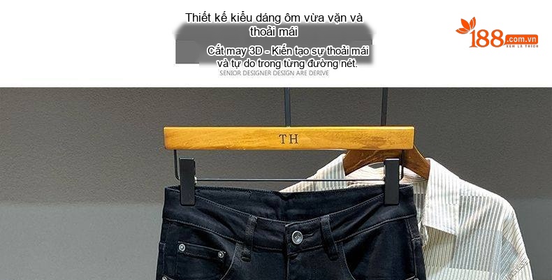 Quần Jean Dáng Suông Nam Cotton Màu Xanh Nhạt, Xám, Đen chi tiết 25