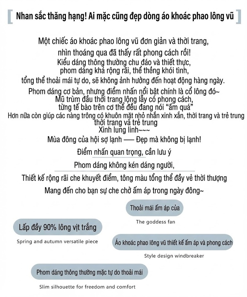 Áo Khoác Phao Nữ Dáng Dài Vừa Phong Cách Hàn Quốc Màu Xanh, Xám chi tiết 3
