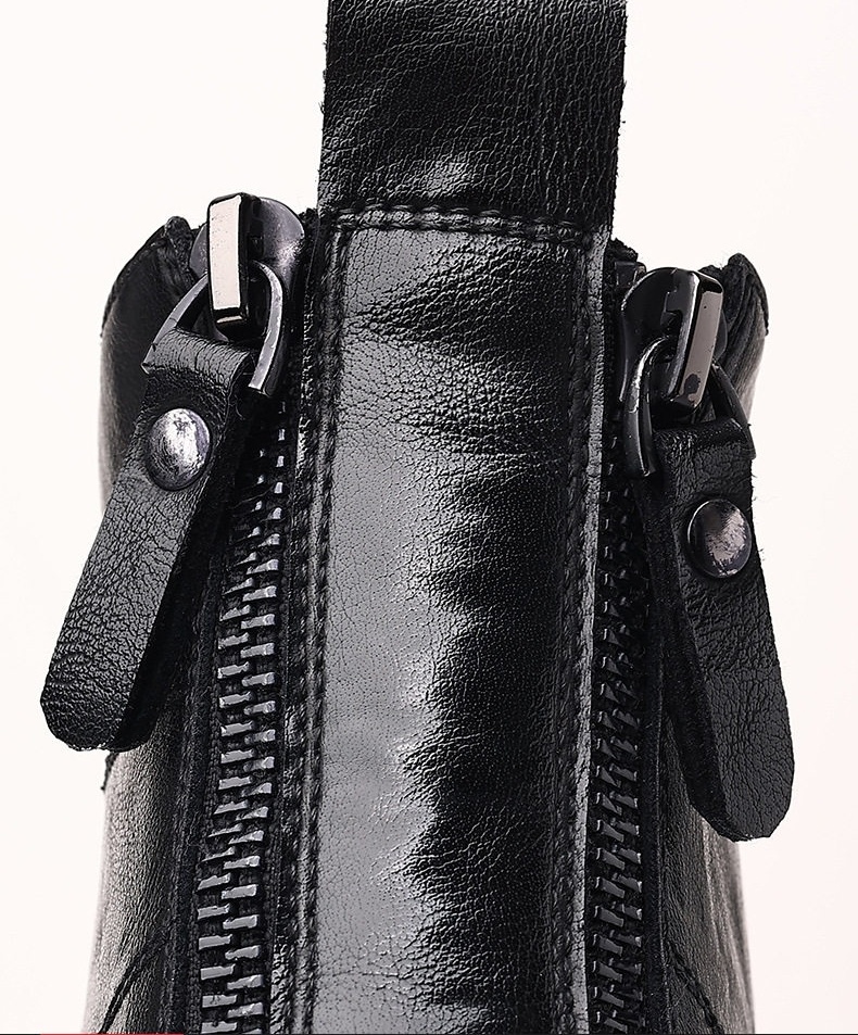 Boot Martin Nam Cao Cổ Da Bóng Chiều Cao Đế Khoảng 3cm Màu Đen, Nâu chi tiết 13