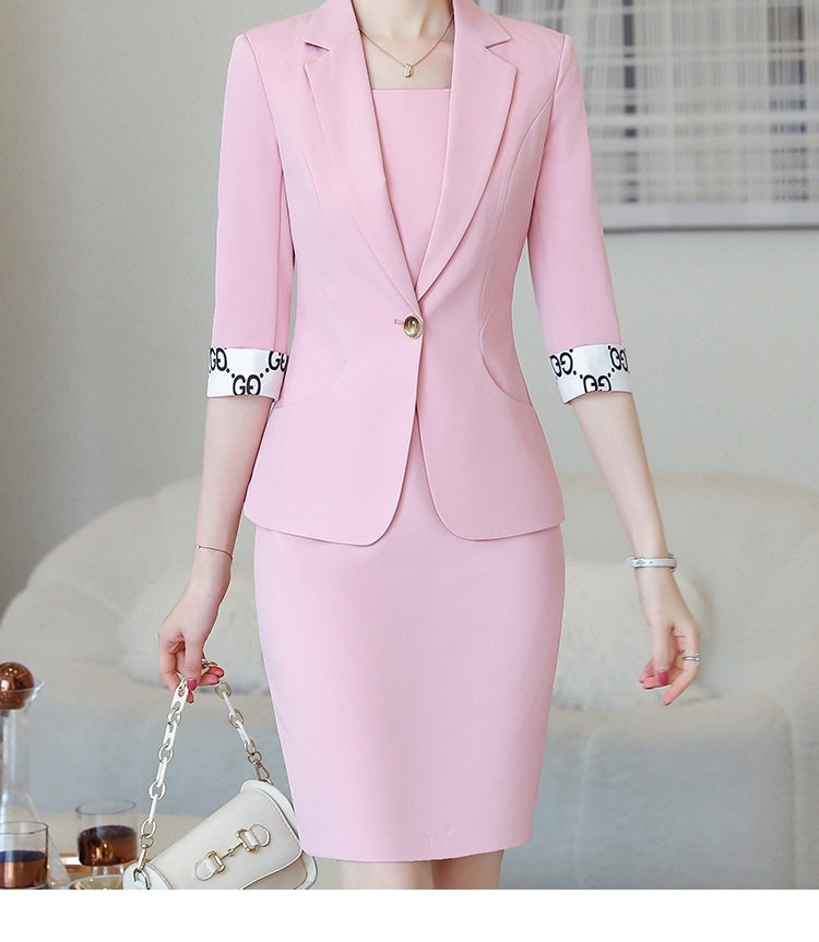 Bộ Vest Công Sở Nữ Tay Lỡ Màu Hồng chi tiết 34