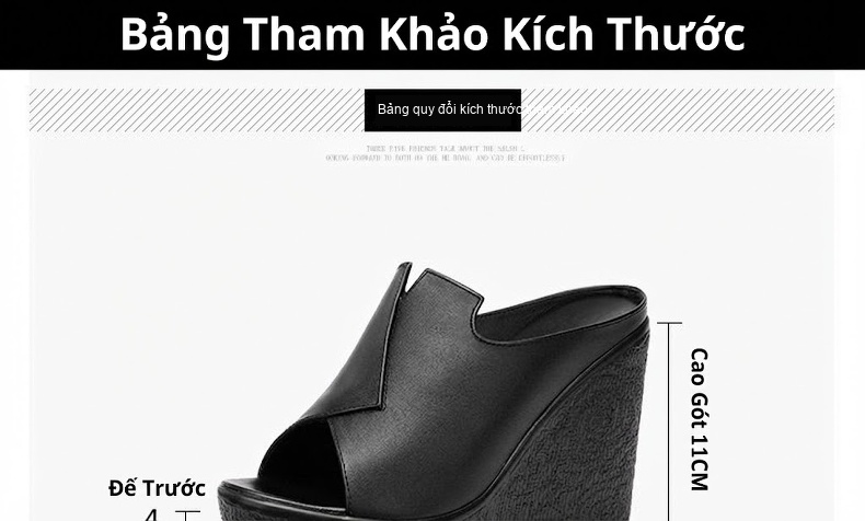 Dép Quai Ngang Nữ Đế Xuồng Da Bóng Chiều Cao Đế 11cm Màu Đen, Trắng, Đỏ chi tiết 3