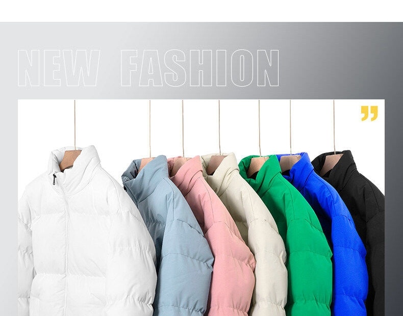 Áo Khoác Phao Nam Cotton Dáng Rộng Phong Cách Hàn Quốc Màu Đen, Trắng, Kem, Hồng... chi tiết 7