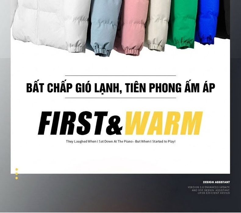 Áo Khoác Phao Nam Cotton Dáng Rộng Phong Cách Hàn Quốc Màu Đen, Trắng, Kem, Hồng... chi tiết 8
