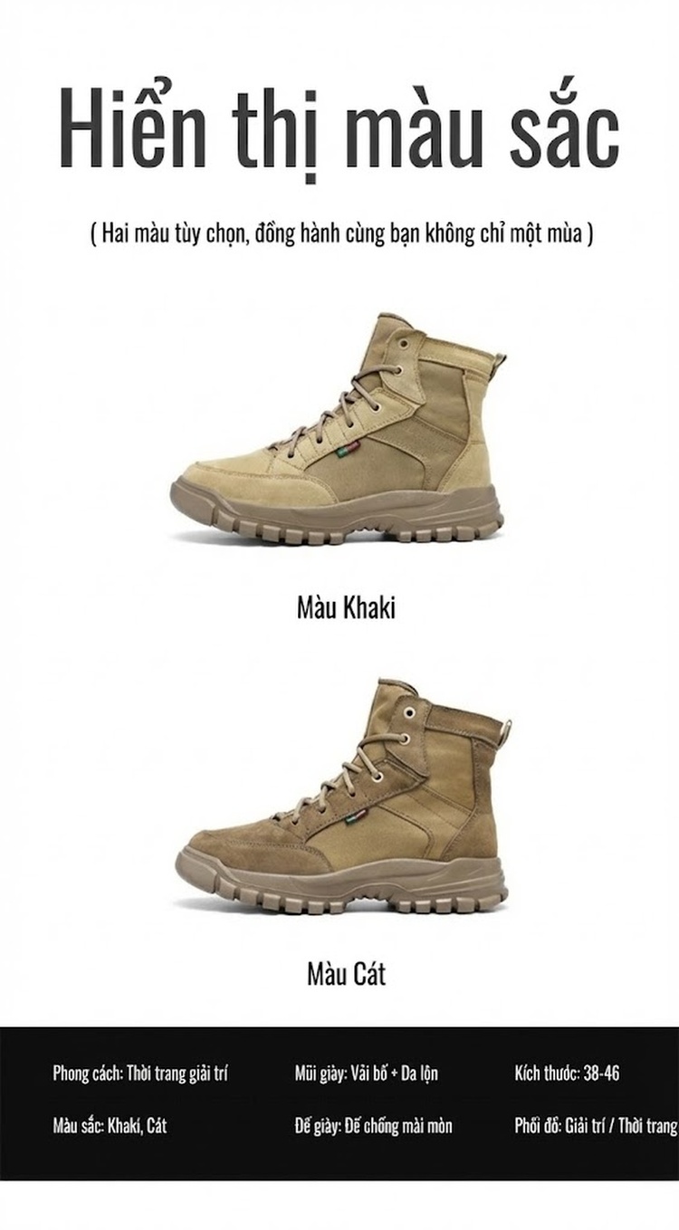 Giày Boot Martin Nam Cao Cổ Vải Canvas Đế Cao 4cm chi tiết 5