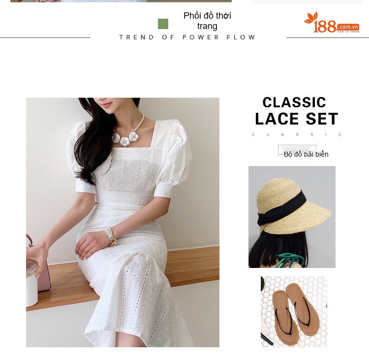 Set Áo Croptop Tay Phồng Cổ chữ Vuông và Chân Váy Đuôi Cá Midi Lưng Cao Phong Cách Quý Cô Màu Trắng chi tiết 3