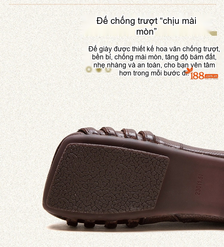 Giày Boot Nữ Da Bò Cổ Ngắn Buộc Dây Chiều Cao Đế Khoảng 2cm Màu Đen, Nâu chi tiết 6