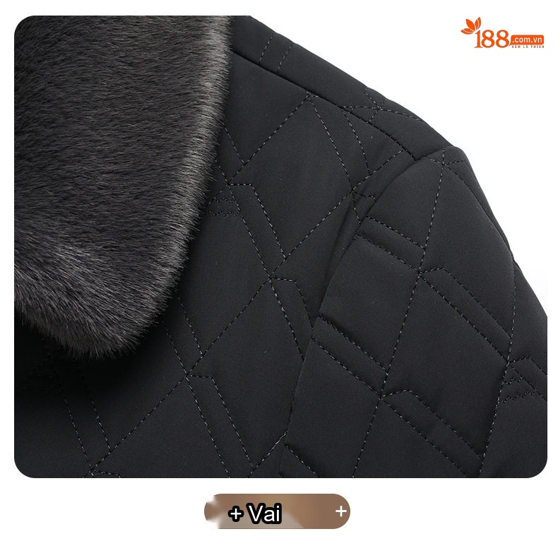 Áo Khoác Bông Nam Cotton Lót Lông Cổ Bẻ Dày Dặn Giữ Ấm Màu Xám, Đen, Xanh Navy chi tiết 25