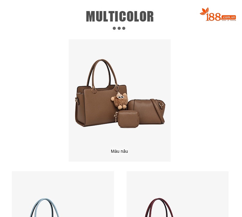 Bộ Túi Xách Nữ 4 Món Đa Năng Tiện Dụng Da Bóng Màu Kem, Xanh Dương, Đỏ Rượu, Nâu chi tiết 3