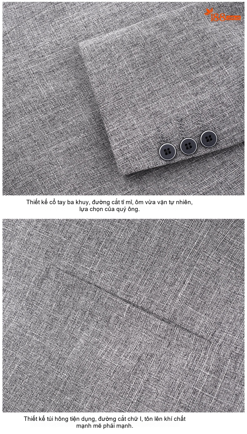 Áo Vest Nam Cotton Linen Mỏng Dáng Ôm Màu Xám chi tiết 20