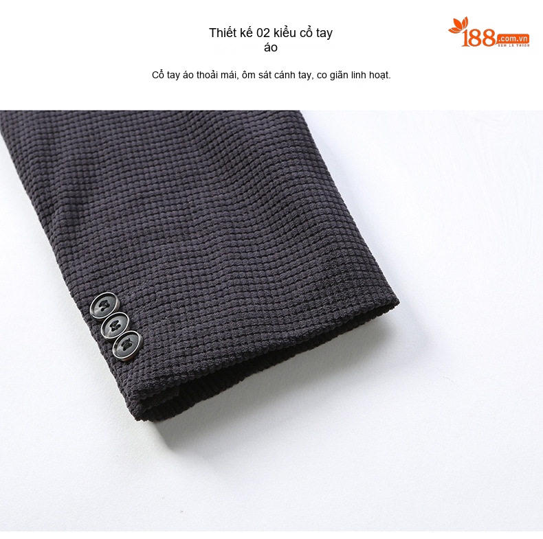 Áo Vest Nam Họa Tiết Waffle Phong Cách Lịch Lãm Màu Xanh Navy, Xám, Xanh Rêu, Nâu chi tiết 7
