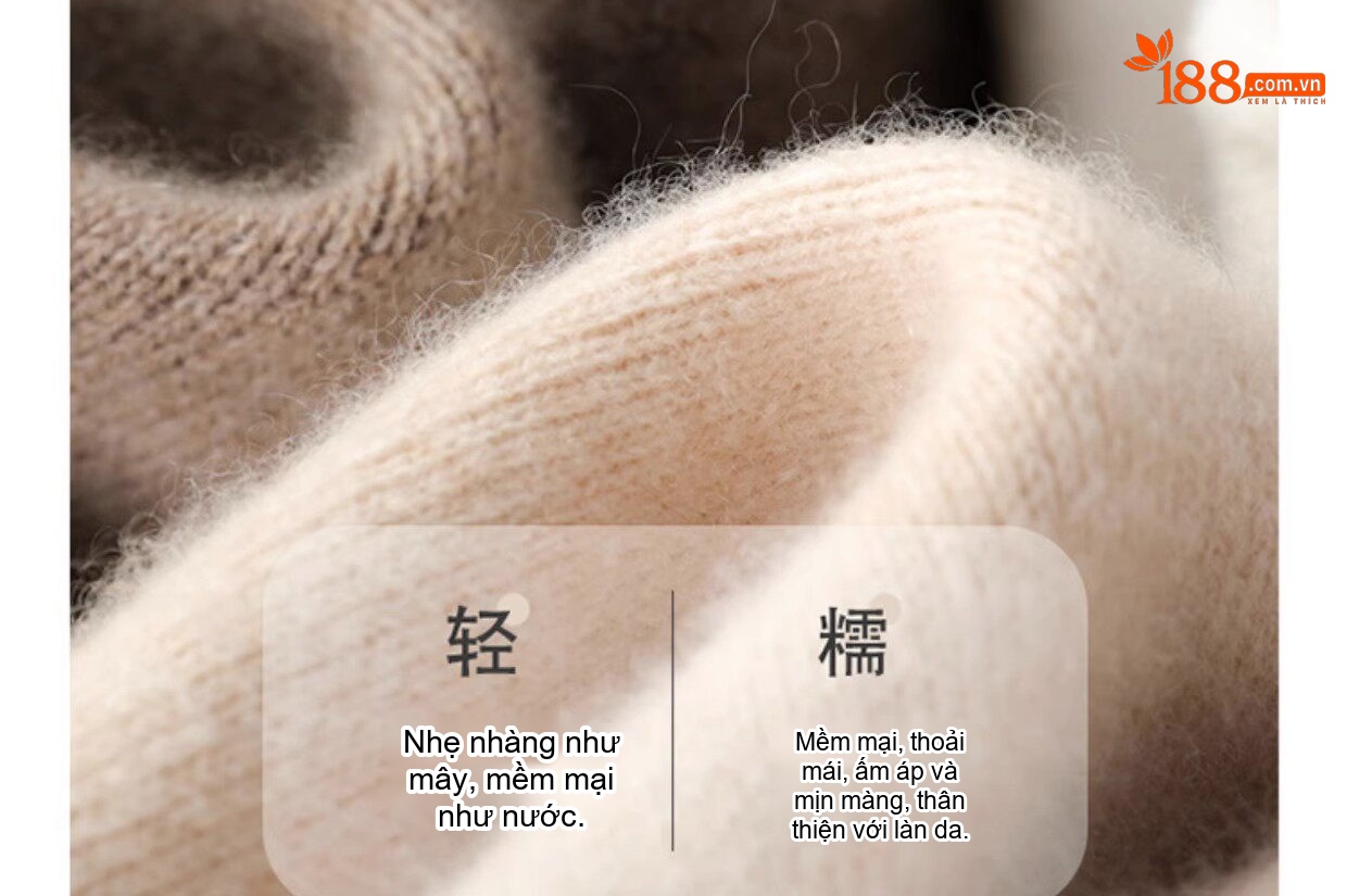 Quần Ống Rộng Nữ Lưng Thun Dệt Kim Chất Liệu Lông Cừu Màu Nâu, Be, Trắng, Đen chi tiết 8