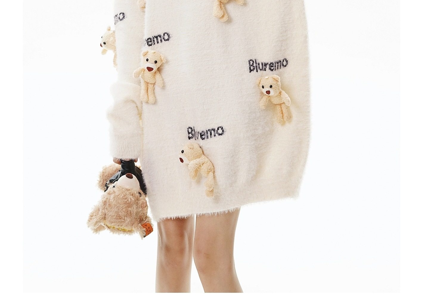 Áo Sweater Nữ Dệt Kim Hình Gấu Hoạt Hình Thêu Chữ Phong Cách Trẻ Trung Màu Đen, Nâu, Hồng, Trắng... chi tiết 20