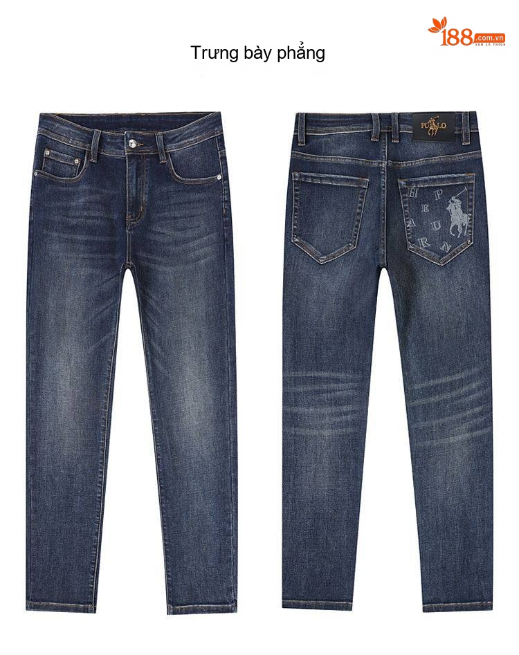 Quần Jean Nam Cotton In Họa Tiết Rách Gối Dáng Ôm Vừa Màu Xanh chi tiết 38