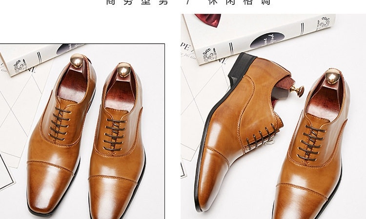 Giày Tây Buộc Dây Nam Da Thật Chiều Cao Đế Khoảng 3cm Màu Đen, Nâu chi tiết 17