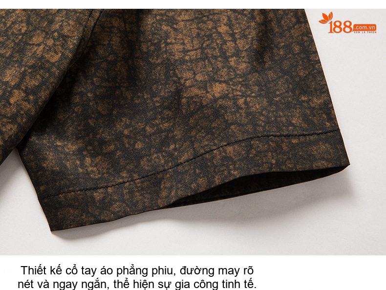 Áo Sơ Mi Nam Tay Ngắn Lụa Tơ Tằm Hương Vân Sa Trung Niên Phong Cách Doanh Nhân Màu Nâu, Đỏ, Đen, Tím... chi tiết 23
