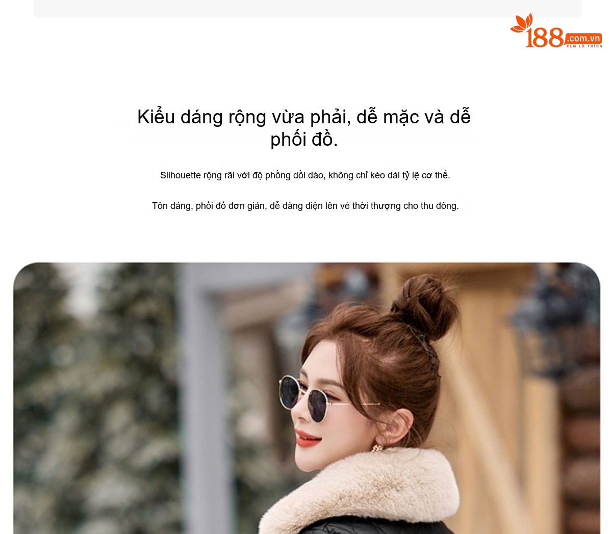 Áo Khoác Phao Nữ Dáng Dài Da PU Lót Lông Cừu Giữ Ấm Màu Nâu, Đen chi tiết 16