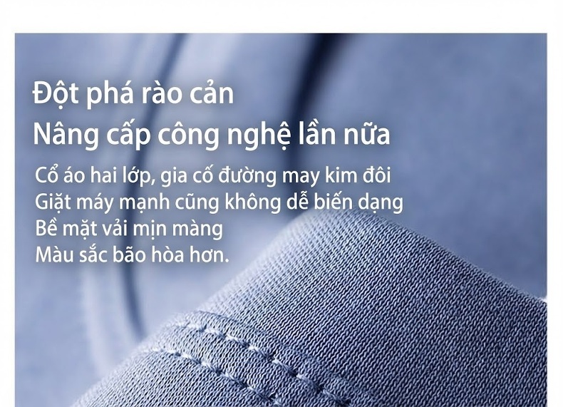 Áo Thun Dài Tay Nam Cotton Lụa Xử Lý Amoniac Màu Trắng, Kem, Nâu, Đen chi tiết 5