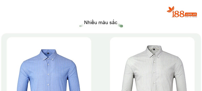 Áo Sơ Mi Dài Tay Nam Cotton Kẻ Sọc Kiểu Dáng Ôm Vừa Màu Xanh, Hồng, Xám chi tiết 6