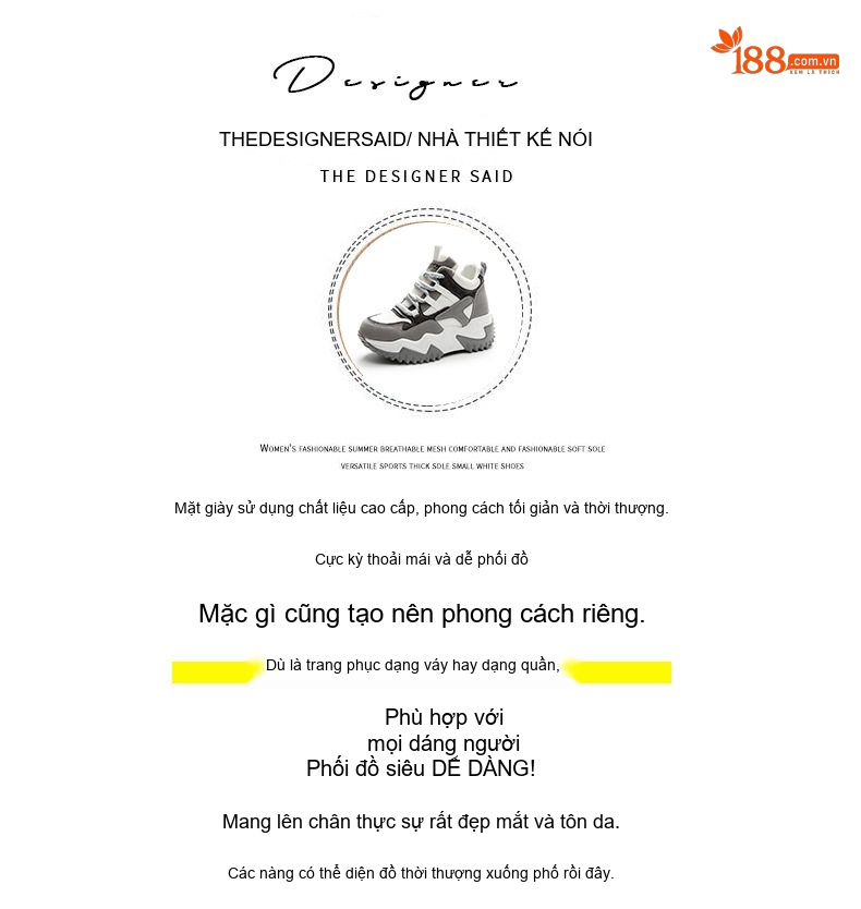 Giày Sneaker Nữ Da Mờ Đế Dày Phong Cách Ulzzang Chiều Cao Đế Khoảng 5cm Màu Trắng, Hồng, Tím, Xám... chi tiết 4