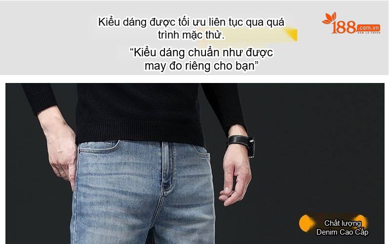 Quần Jean Nam Ống Đứng Dáng Rộng Co Giãn Thoải Mái Phong Cách Trung Niên Màu Xanh Dương, Xám chi tiết 9