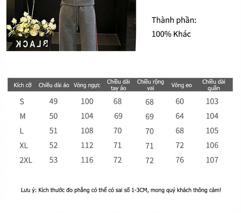 Bộ Đồ Thu Đông Nữ Áo Khoác Dây Kéo Quần Dài Phong Cách Thể Thao Màu Xám, Xanh Navy, Đỏ chi tiết 2