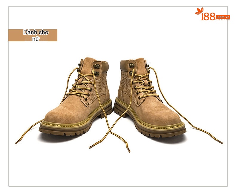 Giày Boot Nam Da Mờ Cổ Cao Có Dây Kiểu Martin Chiều Cao Đế Khoảng 4cm Màu Nâu chi tiết 34