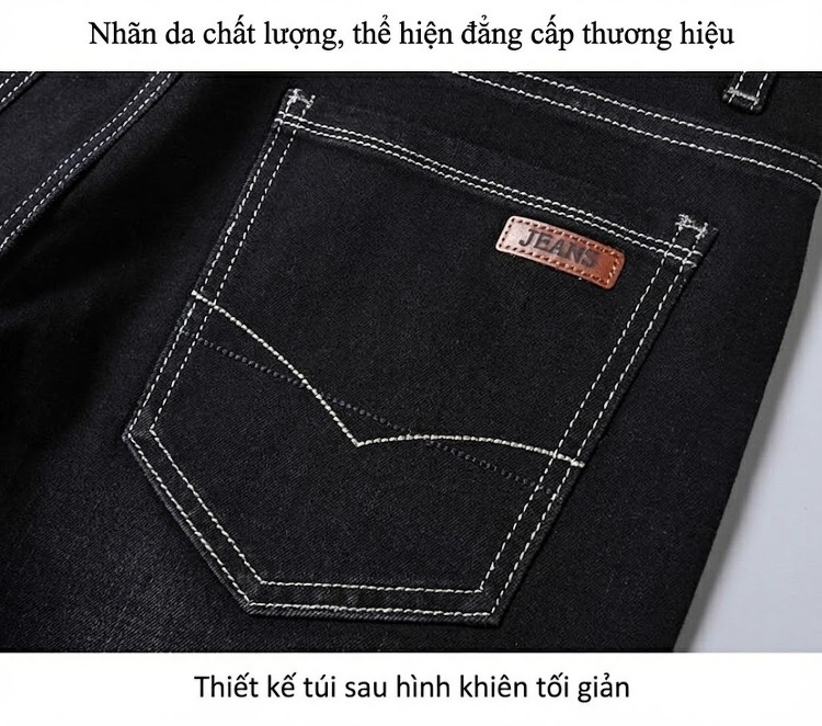 Quần Jean Nam Ống Đứng Dáng Rộng Co Giãn Thoải Mái Màu Xanh Dương, Đen chi tiết 27