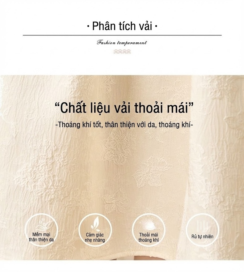 Váy Suông Nữ Tencel Tay Ngắn dáng chữ A Thanh Lịch Màu Be, Đen chi tiết 13