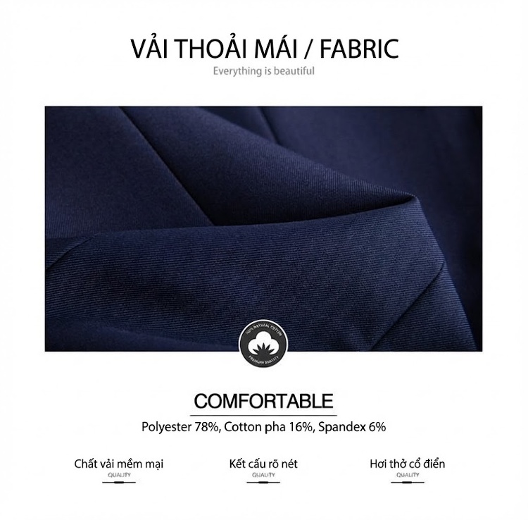 Bộ Vest Công Sở Nữ Dáng Ôm Tay Dài Phong Cách Thời Trang Màu Đen, Xanh Navy, Nâu chi tiết 5