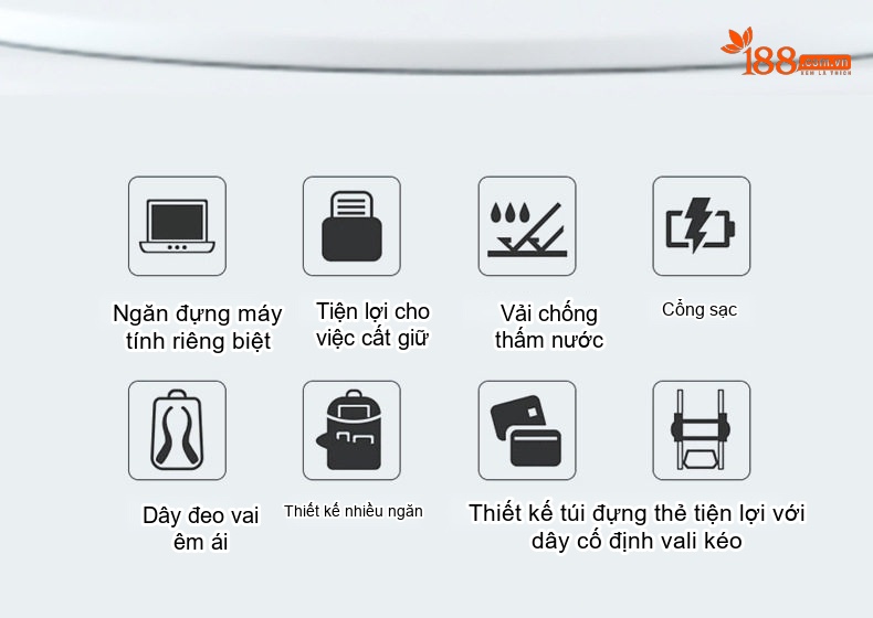 Balo Đôi Nam Nữ Da Bóng Chống Nước Thời Trang Công Sở Đựng Laptop Màu Đen chi tiết 7