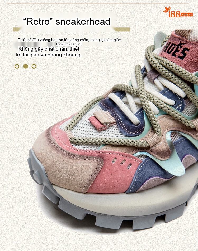 Giày Sneaker Nữ Đế Dày Tăng Chiều Cao Khoảng 5cm Phối Màu chi tiết 5