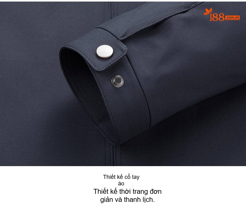 Áo Khoác Nam Dáng Suông Cổ Bẻ Khóa Kéo Phong Cách Doanh Nhân Màu Xanh Navy, Be chi tiết 24