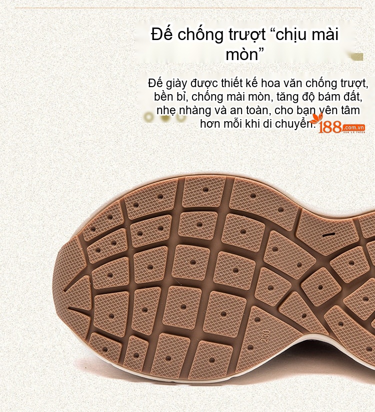 Giày Thể Thao Nữ Đế Bánh Mì Chiều Cao Đế Khoảng 5cm Phối Màu Vải Lưới Thoáng Khí Màu Nâu, Kem, Xanh, Đỏ chi tiết 5