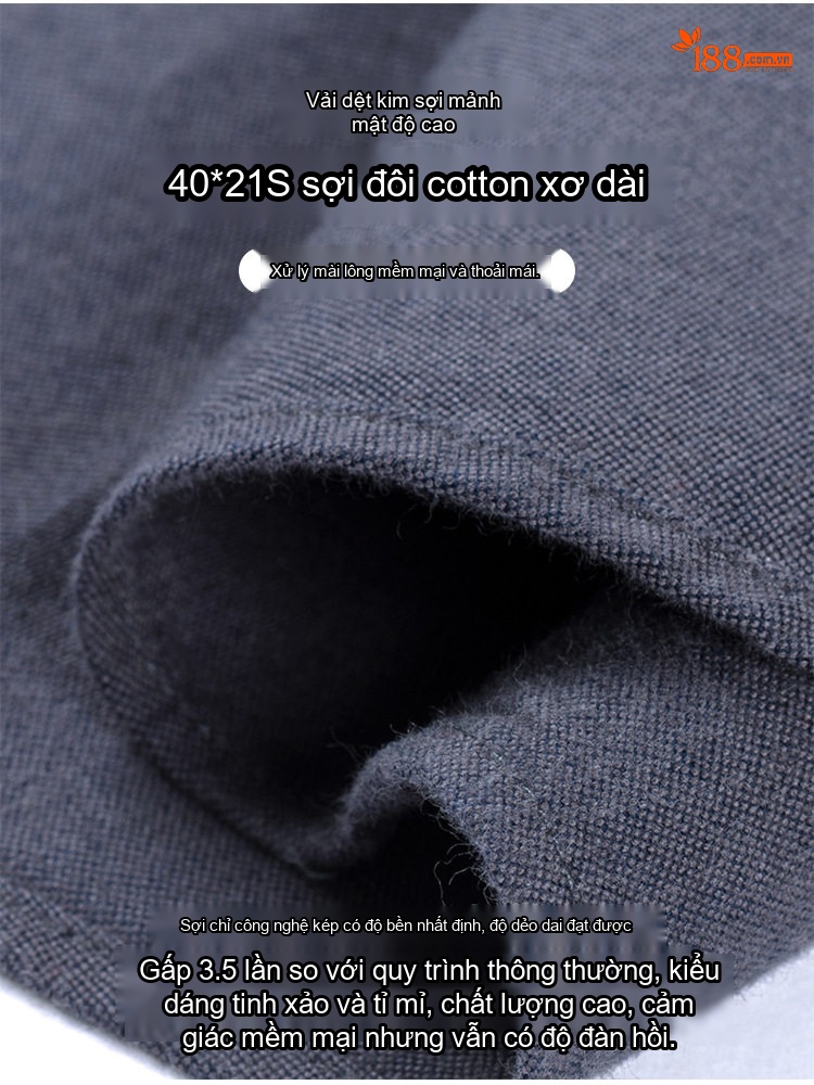 Áo Sơ Mi Tay Dài Nam Cotton Oxford Dáng Ôm Màu Trắng, Xanh Dương, Xám, Xanh Lá... chi tiết 2