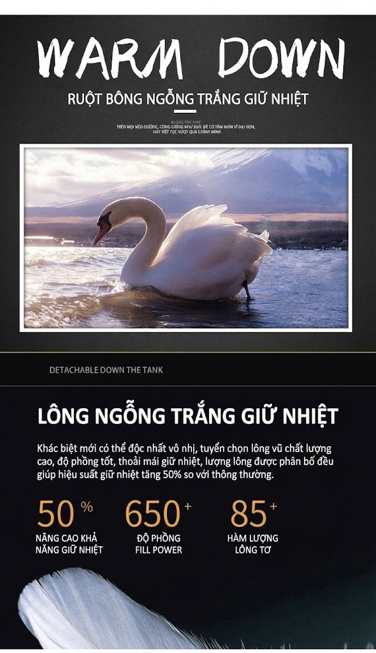 Áo Khoác Dạ Nam Dáng Dài Vừa Cổ Bẻ Lót Lông Ngỗng Tháo Rời Màu Xám chi tiết 7
