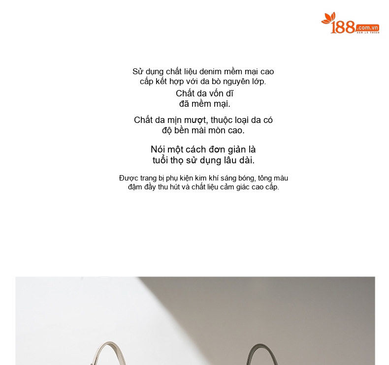 Túi Đeo Vai/Đeo Chéo Nữ Da Mềm Thiết Kế Nhỏ Gọn Màu Nâu, Kem, Xám chi tiết 3