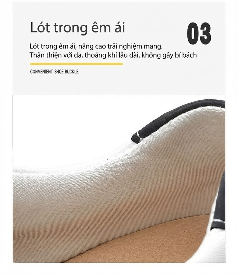 Giày Thể Thao Nam Đế Cao 6cm Phong Cách Casual Màu Đen, Trắng chi tiết 10