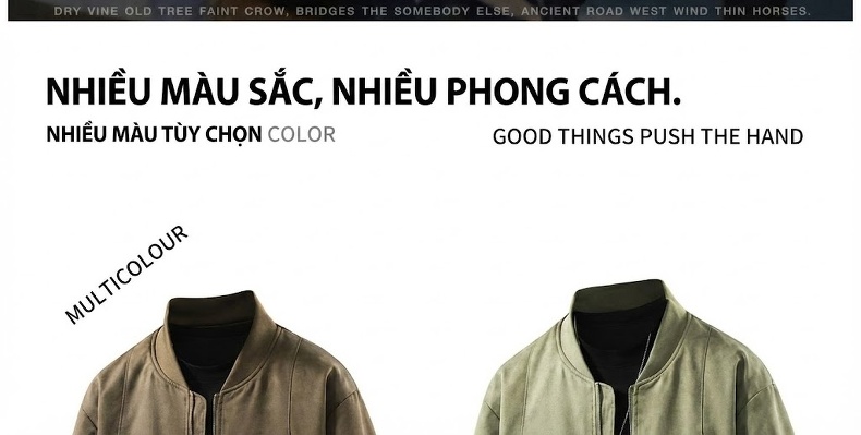Áo Khoác Da PU Nam Cổ Bóng Chày Phong Cách Đường Phố Màu Nâu, Xanh, Xám chi tiết 6