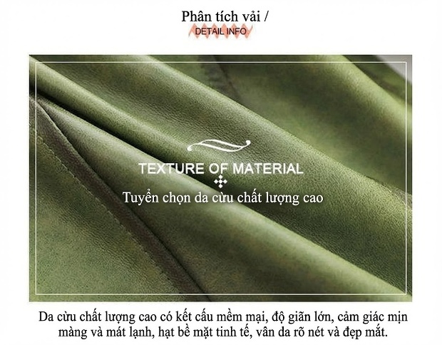 Áo khoác da cừu nữ dáng ôm vừa vặn phong cách biker chi tiết 2