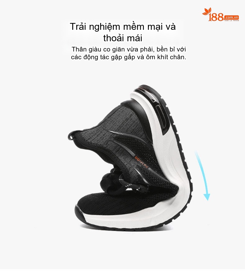 Giày Thể Thao Nam Vải Lưới Thoáng Khí Chống Trượt Chiều Cao Đế Khoảng 3.5cm Màu Đen chi tiết 5