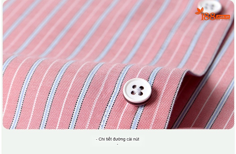 Áo Sơ Mi Dài Tay Nam Cotton Kẻ Sọc Kiểu Dáng Ôm Vừa Màu Xanh, Hồng, Xám chi tiết 10