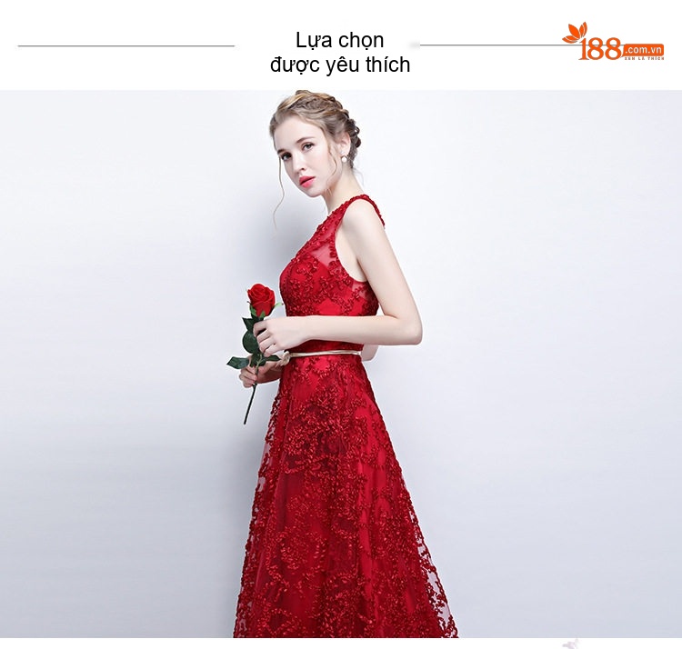 Váy Dạ Hội Dáng Dài Không Tay Cho Nữ Màu Xám, Đỏ, Kem... chi tiết 21