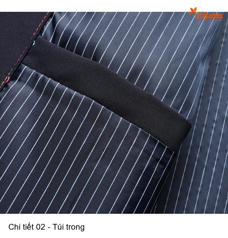 Áo Khoác Nam Cổ Trụ Mỏng Phong Cách Doanh Nhân Màu Đen, Xanh Navy chi tiết 18