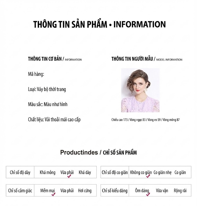 Set Áo Ren Tay Bồng Cổ Tròn Và Chân Váy Xòe Lưới Nữ chi tiết 14