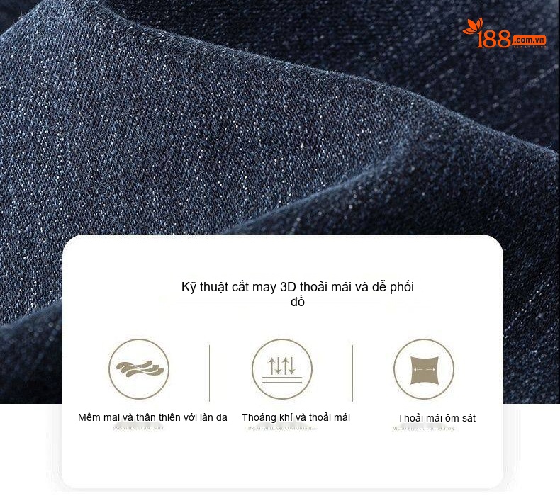 Quần Jeans Nam Ống Đứng Rộng Co Giãn Thoải Mái Màu Xám Xanh Đậm chi tiết 9