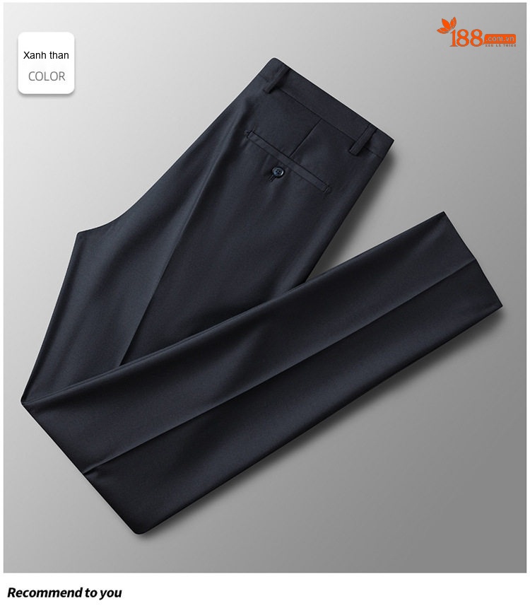 Quần Tây Nam Dáng Slimfit Vải Cotton Chống Nhăn Màu Đen, Xám chi tiết 25