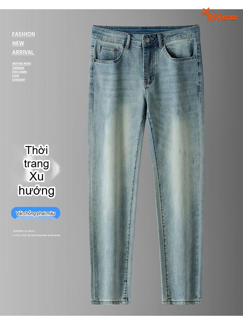 Quần Dài Nam Ống Đứng Co Giãn Màu Xanh Lam Nhạt chi tiết 12